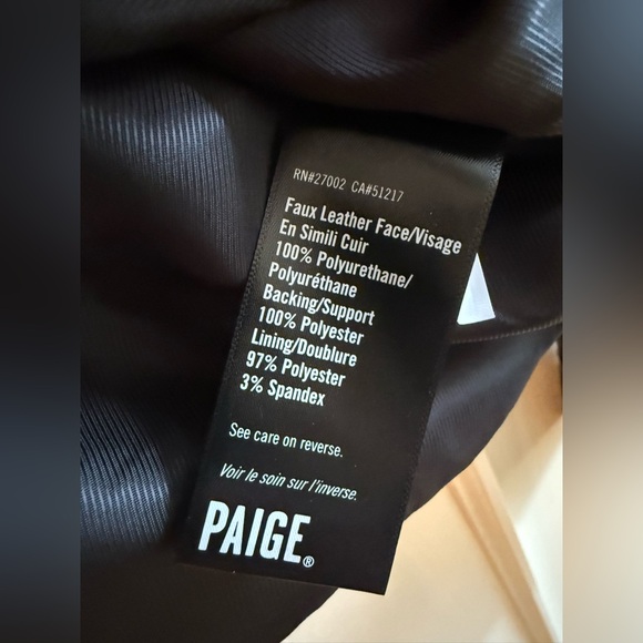 NWT Paige Verity Faux Leather Jacket Size S 🖤🖤🖤 - Picture 9 of 11